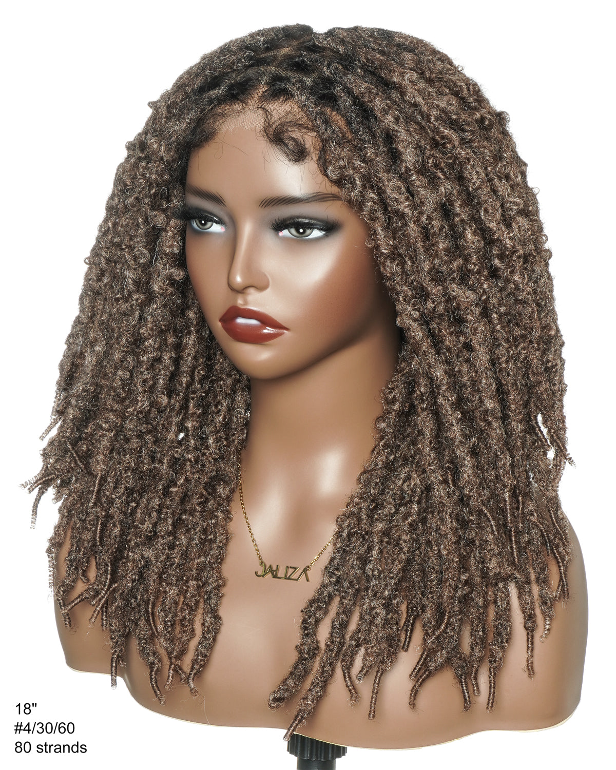 Perruque en dentelle complète suisse HD de 18 pouces avec fausses locks douces et vieillies pré-décolorées