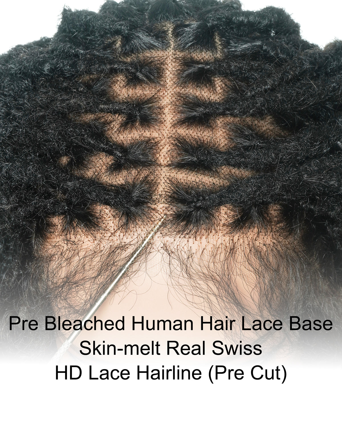 Perruque en dentelle complète suisse HD de 18 pouces avec fausses locks douces et vieillies pré-décolorées