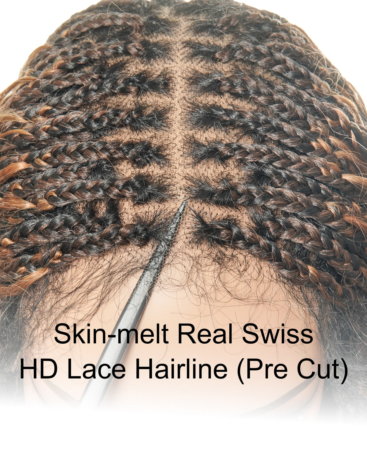 Perruque tressée de 24 po en cheveux humains bouclés légers HD Full Lace de style Boho, d'origine suisse