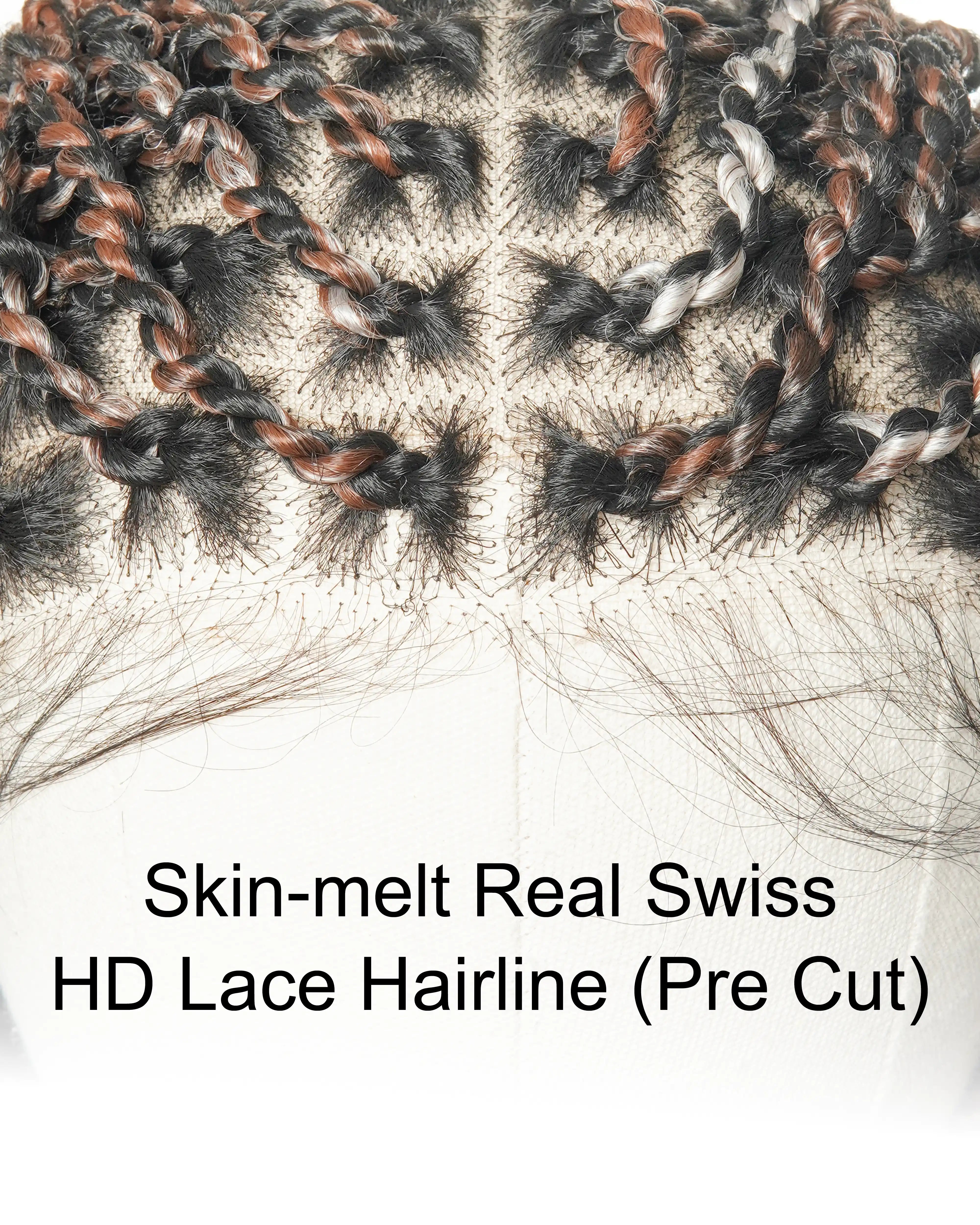 Pavana - Perruque tressée complète en dentelle suisse HD super légère Passion Twist 28" 100 mèches