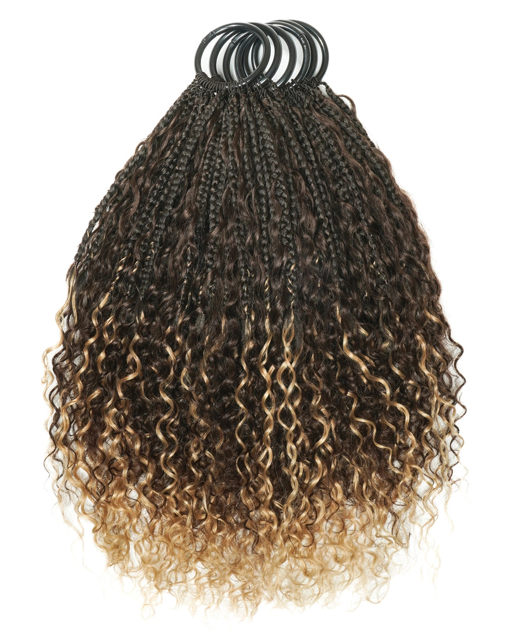 18" Ghost Loop™ Crochet Boho Braids With Water Wave Human Hair Curls