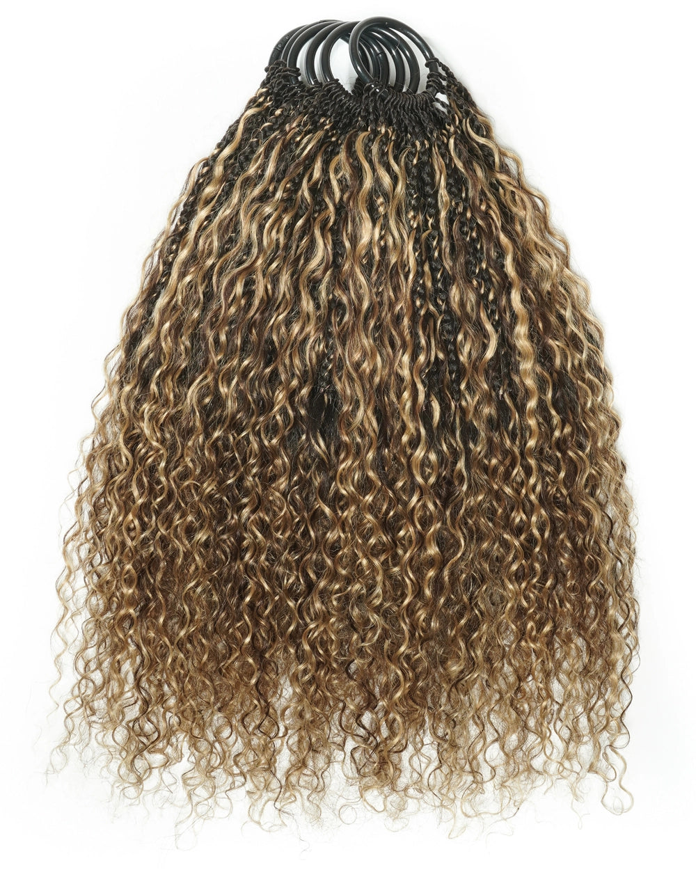 18" Ghost Loop™ Crochet Boho Braids With Water Wave Human Hair Curls