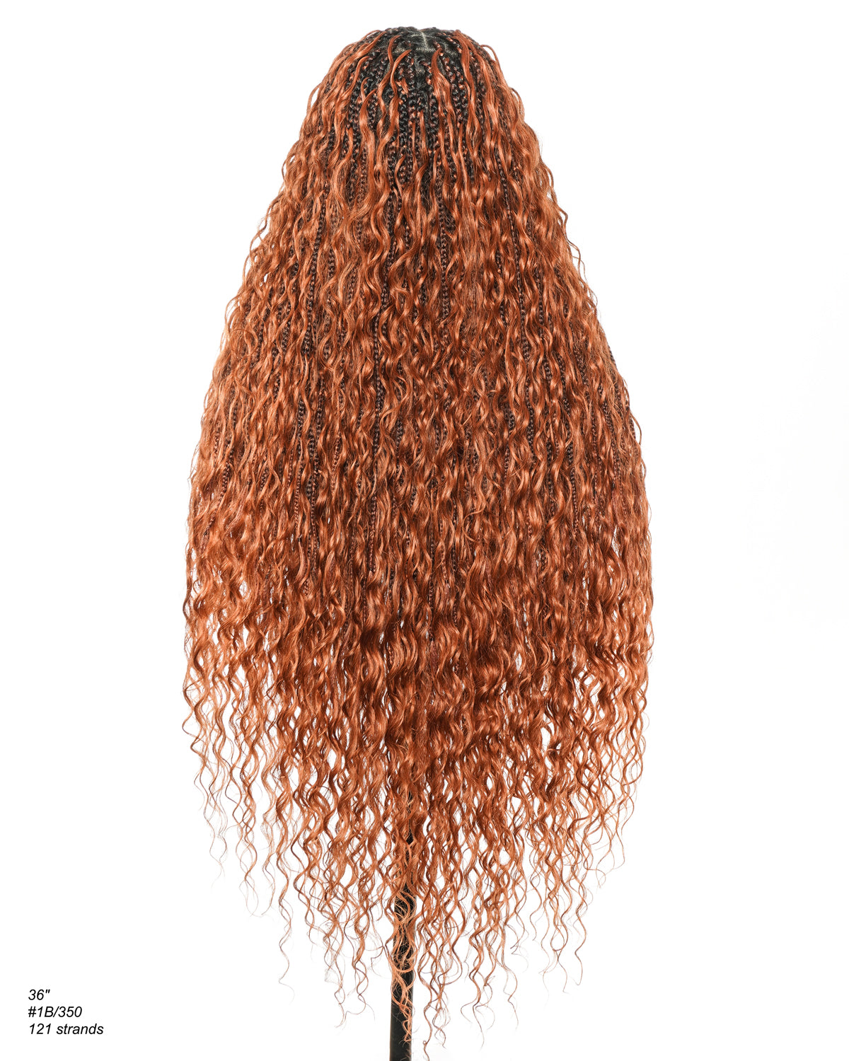 Perruque tressée boîte bohème 100 mèches avec base en dentelle complète suisse HD pré-blanchie, boucles bohèmes ondulées, couleur gingembre, cheveux humains