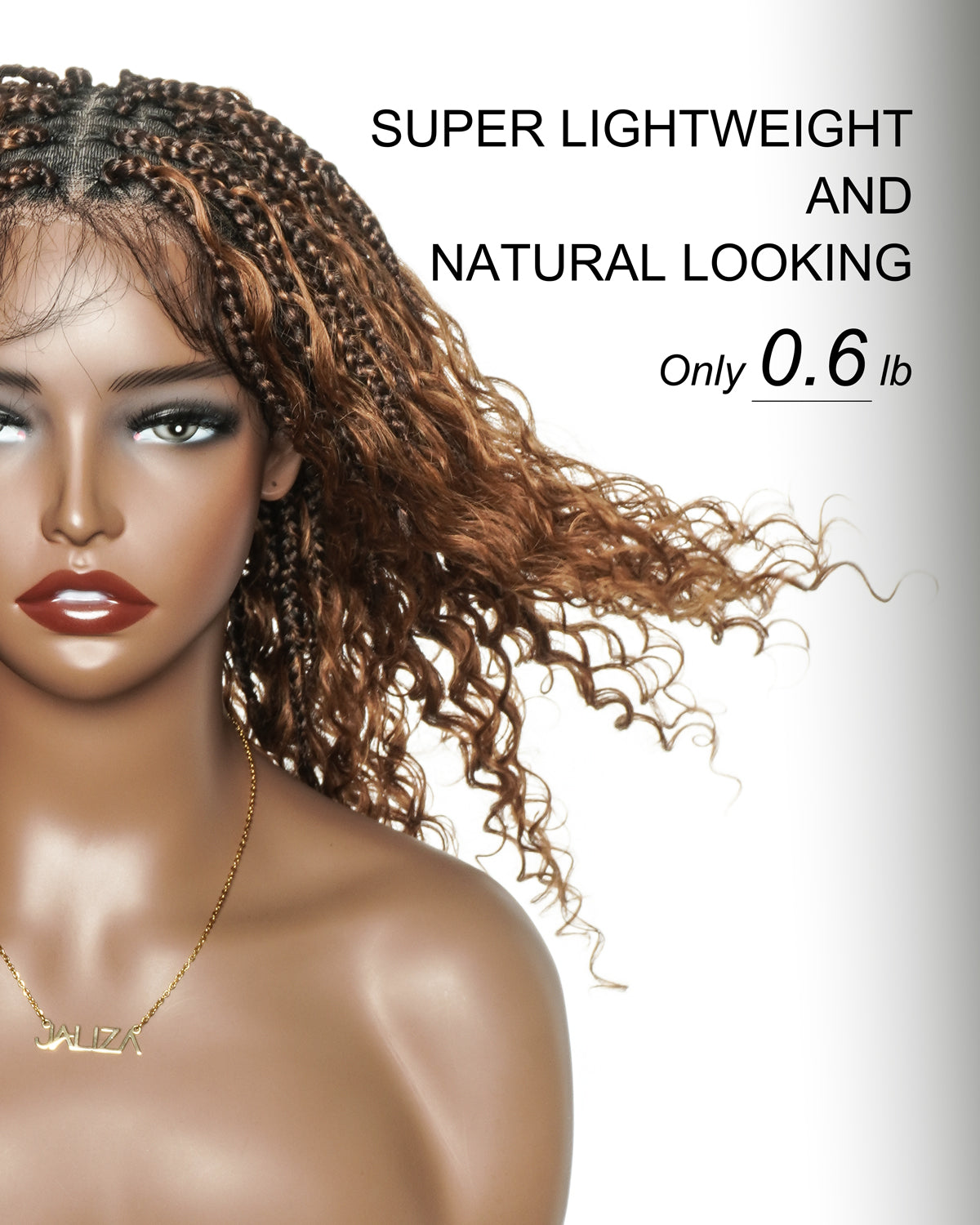 Coco - Perruque tressée en cheveux humains sans colle, pré-coupée HD, dentelle élastique complète, raie libre, prête à l'emploi (dentelle non nouée à la main)