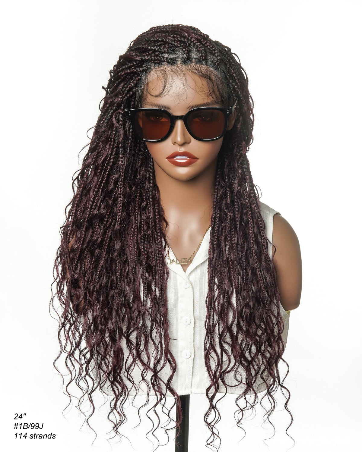 Coco - Perruque tressée en cheveux humains sans colle, pré-coupée HD, dentelle élastique complète, raie libre, prête à l'emploi (dentelle non nouée à la main)