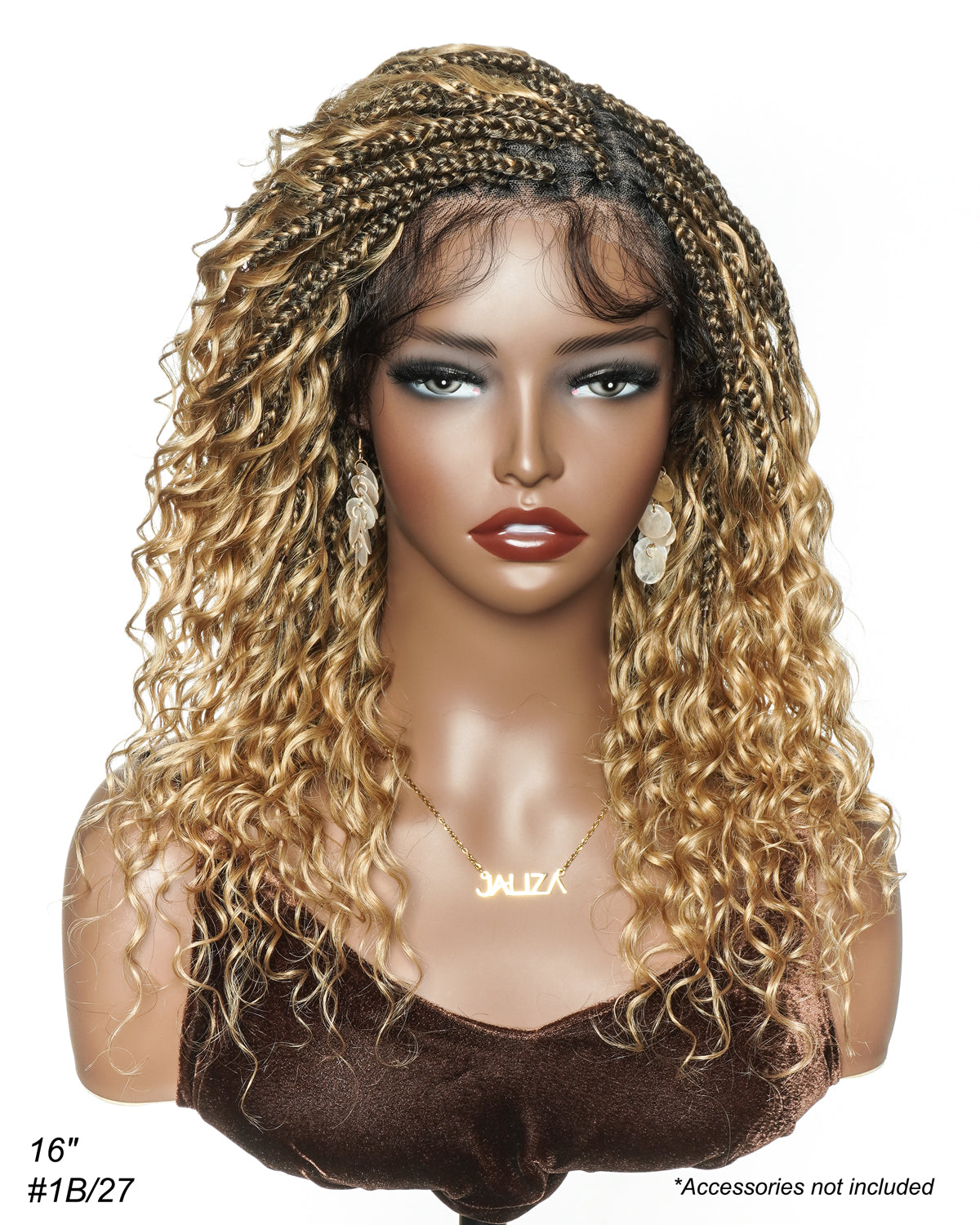 Coco - Perruque tressée en cheveux humains sans colle, pré-coupée HD, dentelle élastique complète, raie libre, prête à l'emploi (dentelle non nouée à la main)