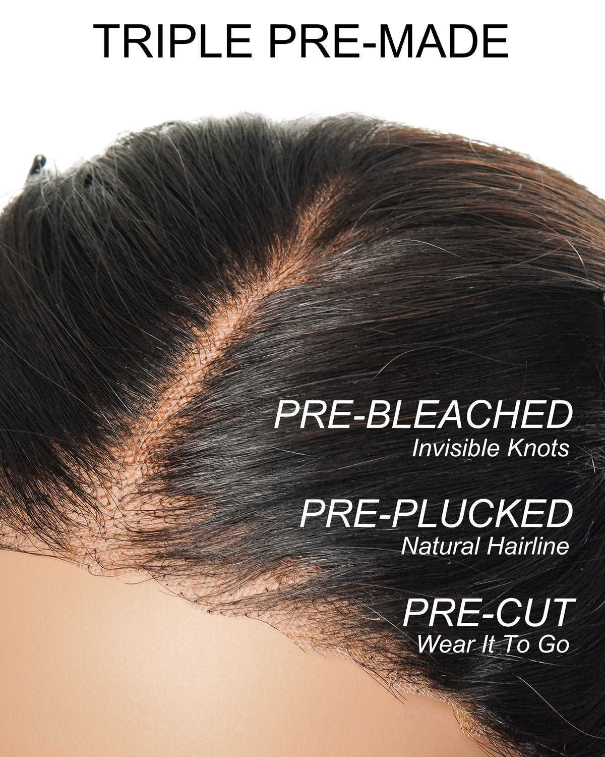 Glamvivi Perruque prête à porter 71 cm, cheveux humains vierges, pré-décolorée, sans colle, dentelle HD, lisses (pour le marché américain uniquement)
