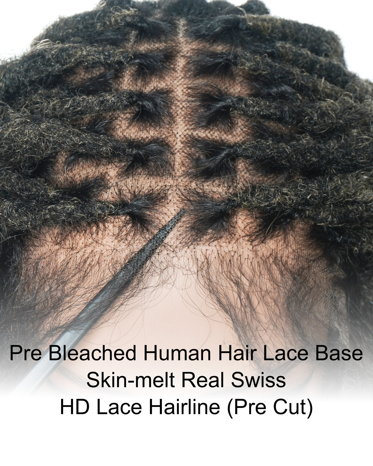Perruque en dentelle complète suisse HD de 18 pouces avec fausses locks douces et vieillies pré-décolorées