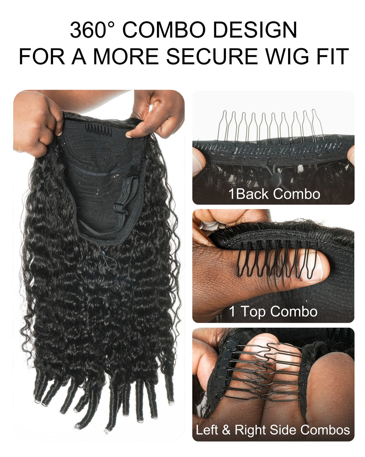 Double Drawn 26" 100% Human Hair Burmese Water Curly Half Wig