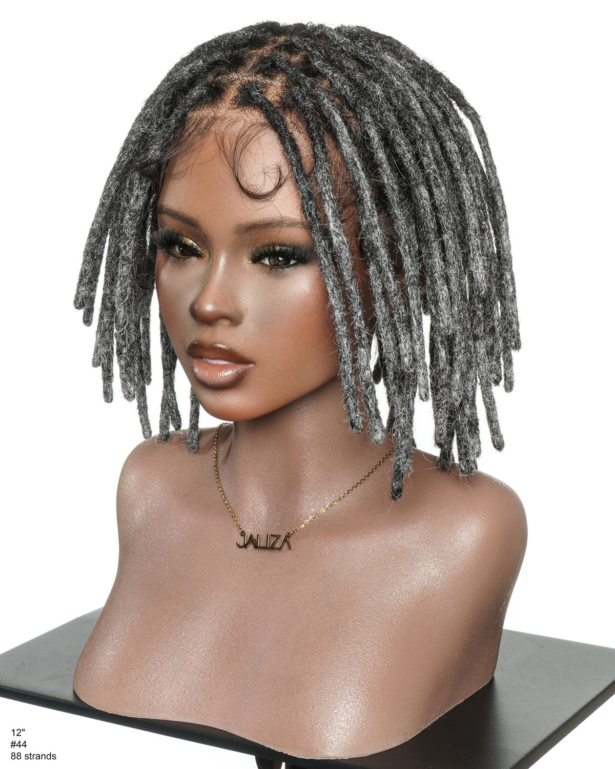Perruque en dentelle complète Swiss HD pré-blanchie, 100 % cheveux naturels, dreadlocks de 12" qualité salon (une seule tresse mesure 6.5"-8.2")