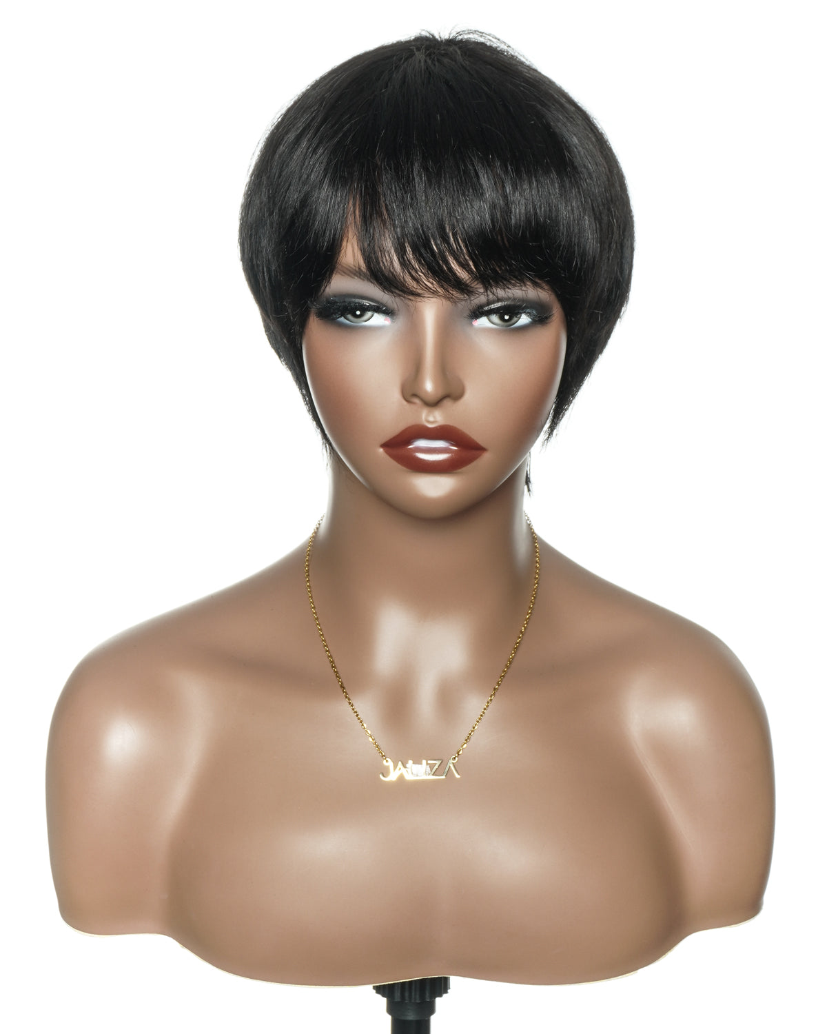 Perruque courte 100 % cheveux naturels sans colle coupe pixie ultra confortable pour cuirs chevelus sensibles