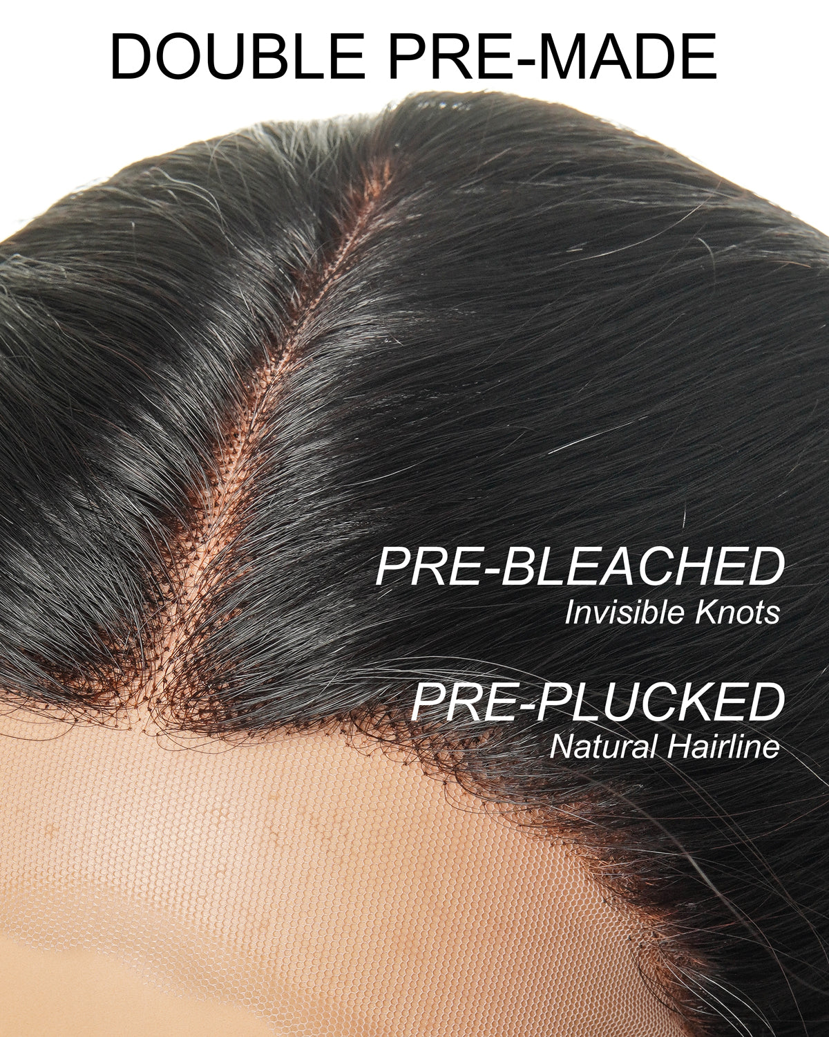 100% Human Hair Glueless Pre Bleached Knots Deep Wave Wig - Pre Plucked(US only)