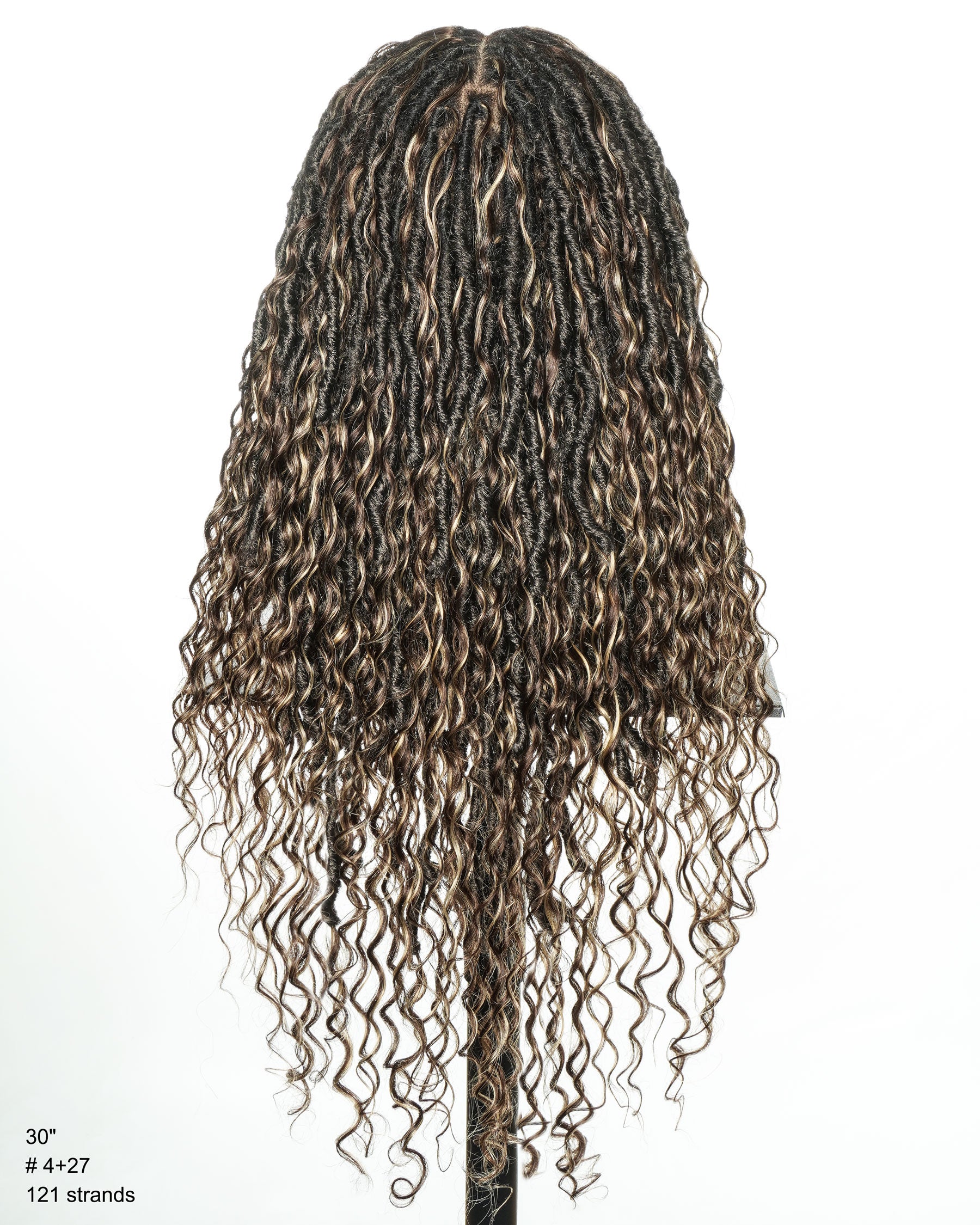 Perruque de Locs Boho en dentelle complète haute densité de 30 pouces, style superposé