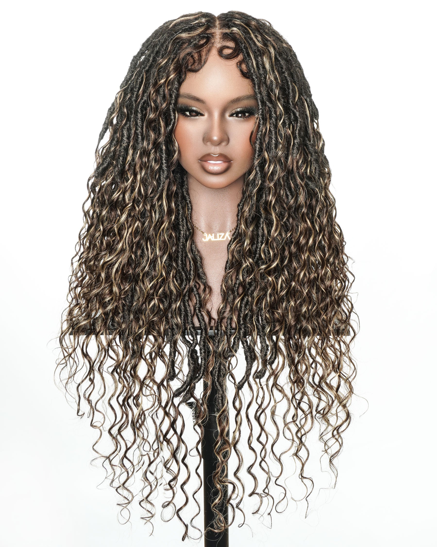 Perruque de Locs Boho en dentelle complète haute densité de 30 pouces, style superposé