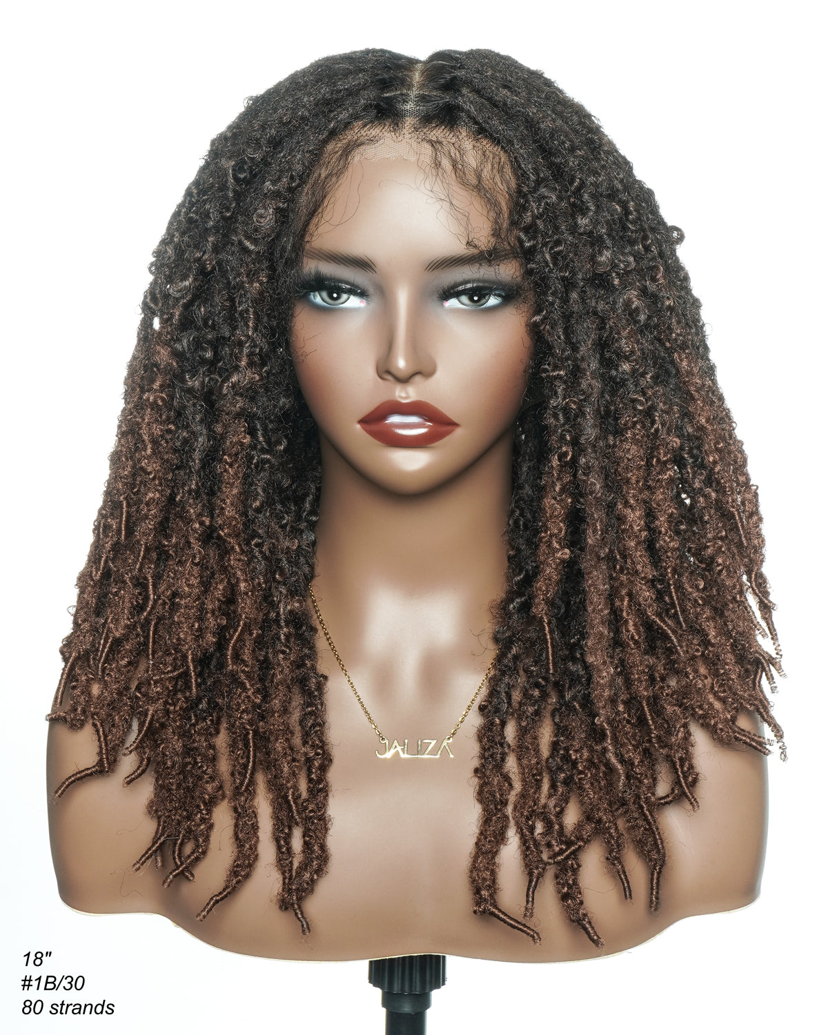 Perruque en dentelle complète suisse HD de 18 pouces avec fausses locks douces et vieillies pré-décolorées