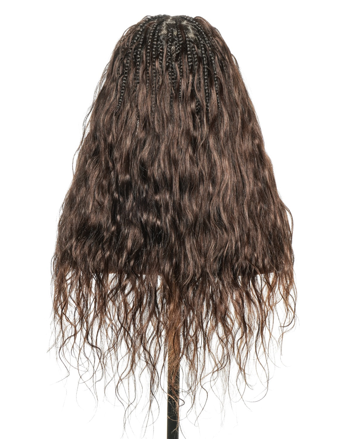 Perruque tressée bohème ondulée en cheveux humains, conception personnalisée - 121 mèches