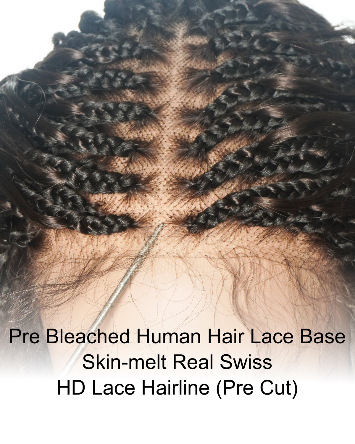 Michelle Perruque tressée en dentelle complète suisse HD de 40 à 66 cm, cheveux humains, ondulés, décolorés, couleur #4
