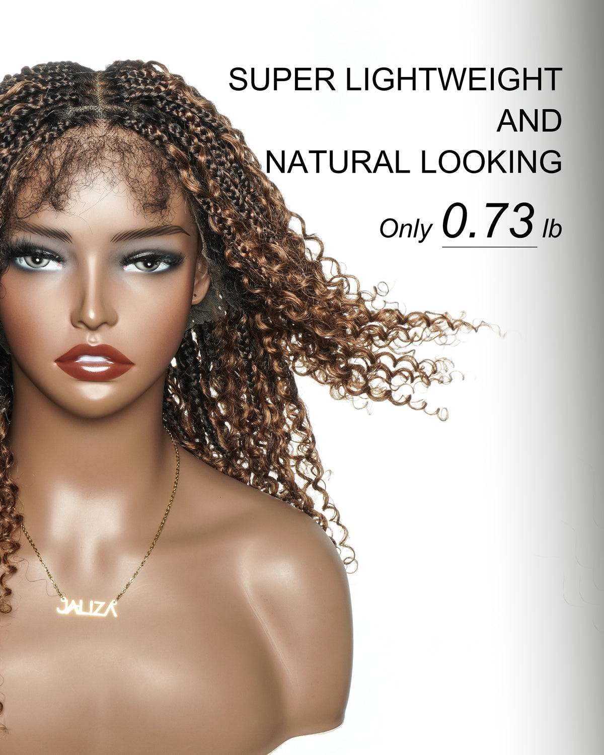 Lulu - Perruque bouclée tressée en dentelle intégrale suisse HD pré-décolorée en cheveux naturels, style bohème, Bora Bora