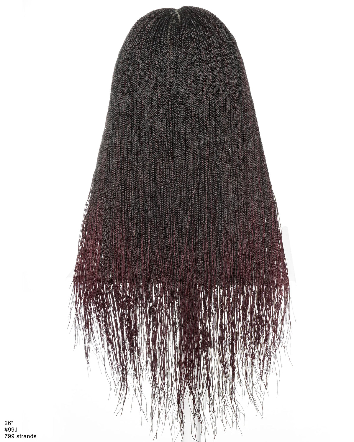 Mica - Perruque HD Suisse pré-décolorée, 26" et 36", à lacets complets, torsades sénégalaises micro sans nœuds, 799 mèches