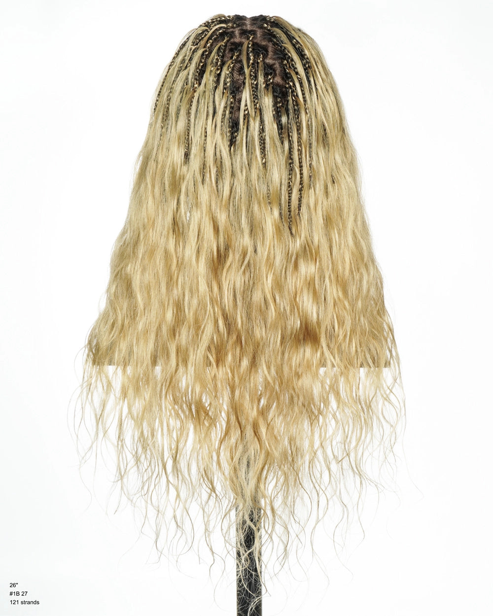 Michelle Perruque tressée de style bohème sans colle, miel blond, effet salon