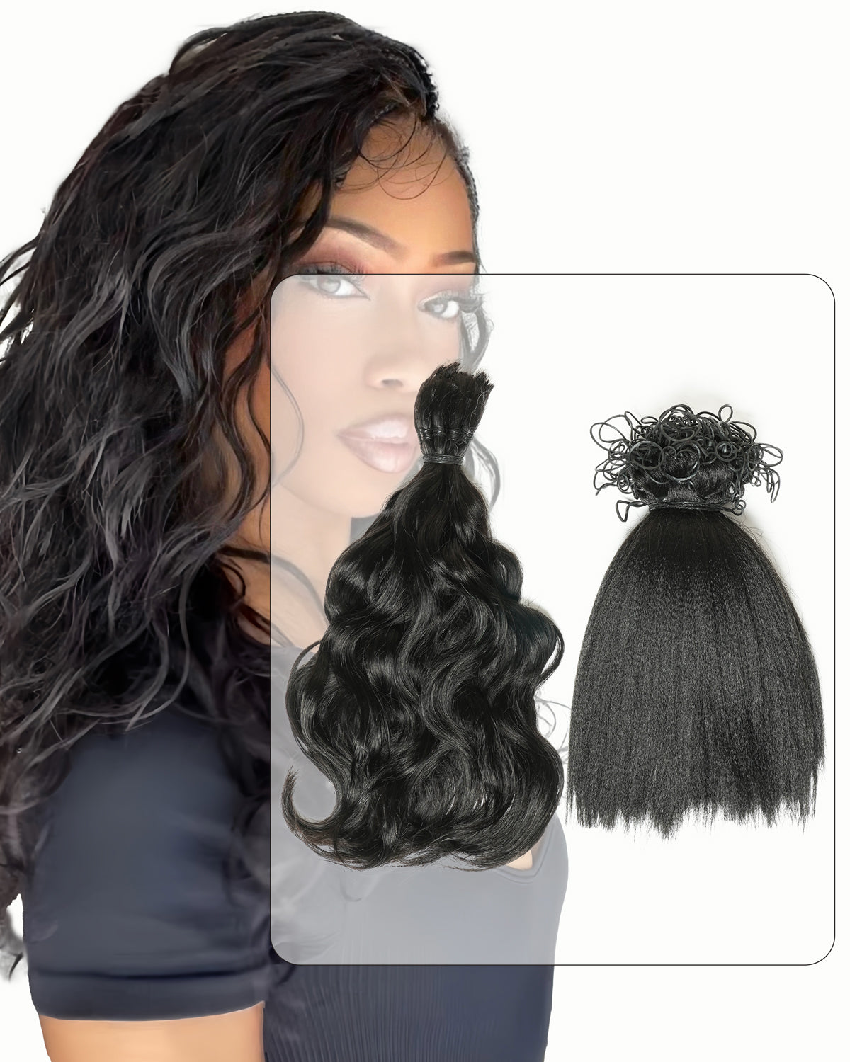Kit de Tressage de Cheveux Michelle - Solution Salon Cheveux Humains Prédécoupés en Vrac & Fibre Synthétique