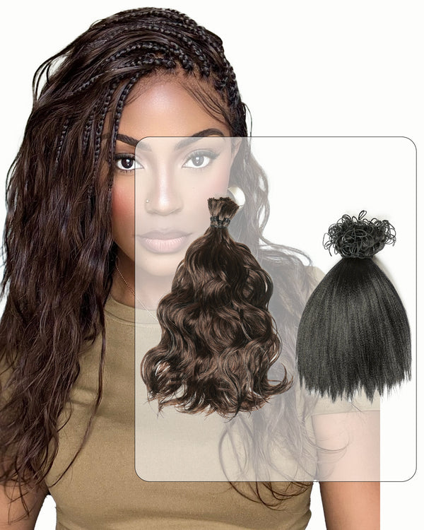Kit de Tressage de Cheveux Michelle - Solution Salon Cheveux Humains Prédécoupés en Vrac & Fibre Synthétique