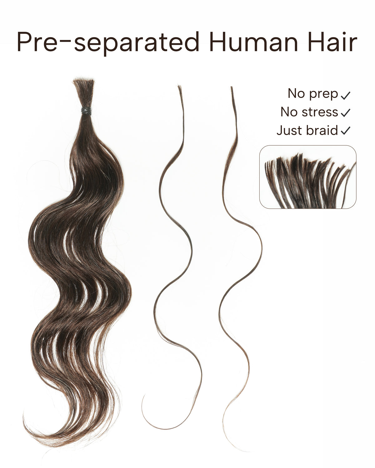 Kit de Tressage de Cheveux Michelle - Solution Salon Cheveux Humains Prédécoupés en Vrac & Fibre Synthétique