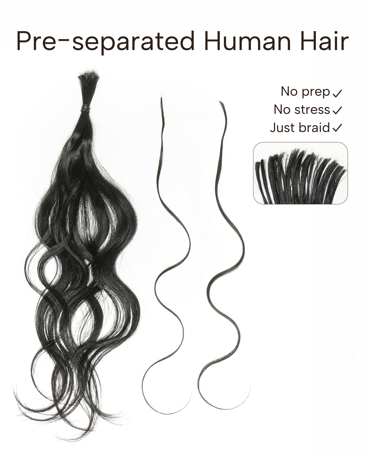 Kit de Tressage de Cheveux Michelle - Solution Salon Cheveux Humains Prédécoupés en Vrac & Fibre Synthétique