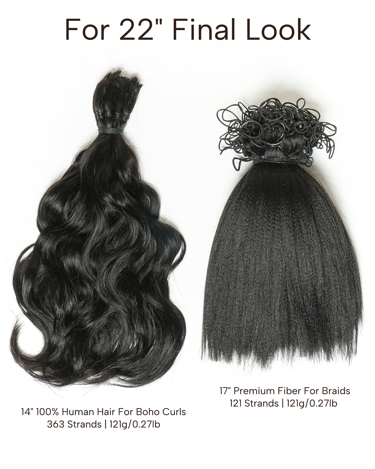 Kit de Tressage de Cheveux Michelle - Solution Salon Cheveux Humains Prédécoupés en Vrac & Fibre Synthétique