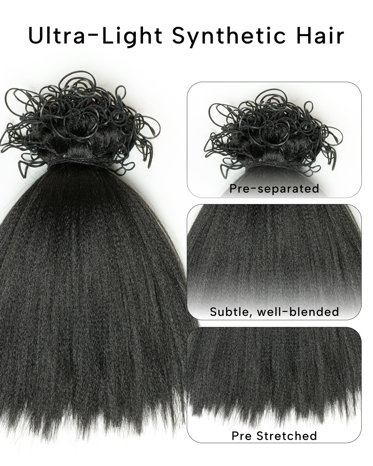 Kit de Tressage de Cheveux Michelle - Solution Salon Cheveux Humains Prédécoupés en Vrac & Fibre Synthétique