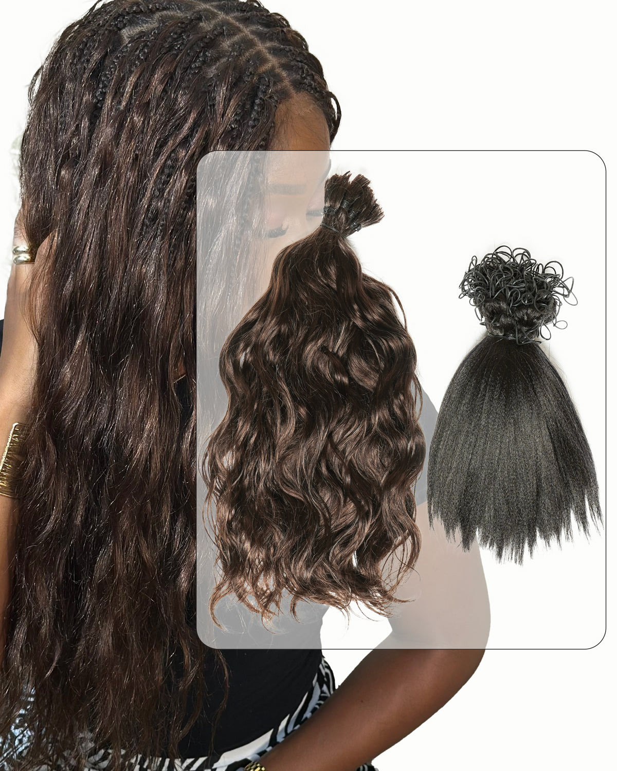 Kit de Tressage de Cheveux Michelle - Solution Salon Cheveux Humains Prédécoupés en Vrac & Fibre Synthétique