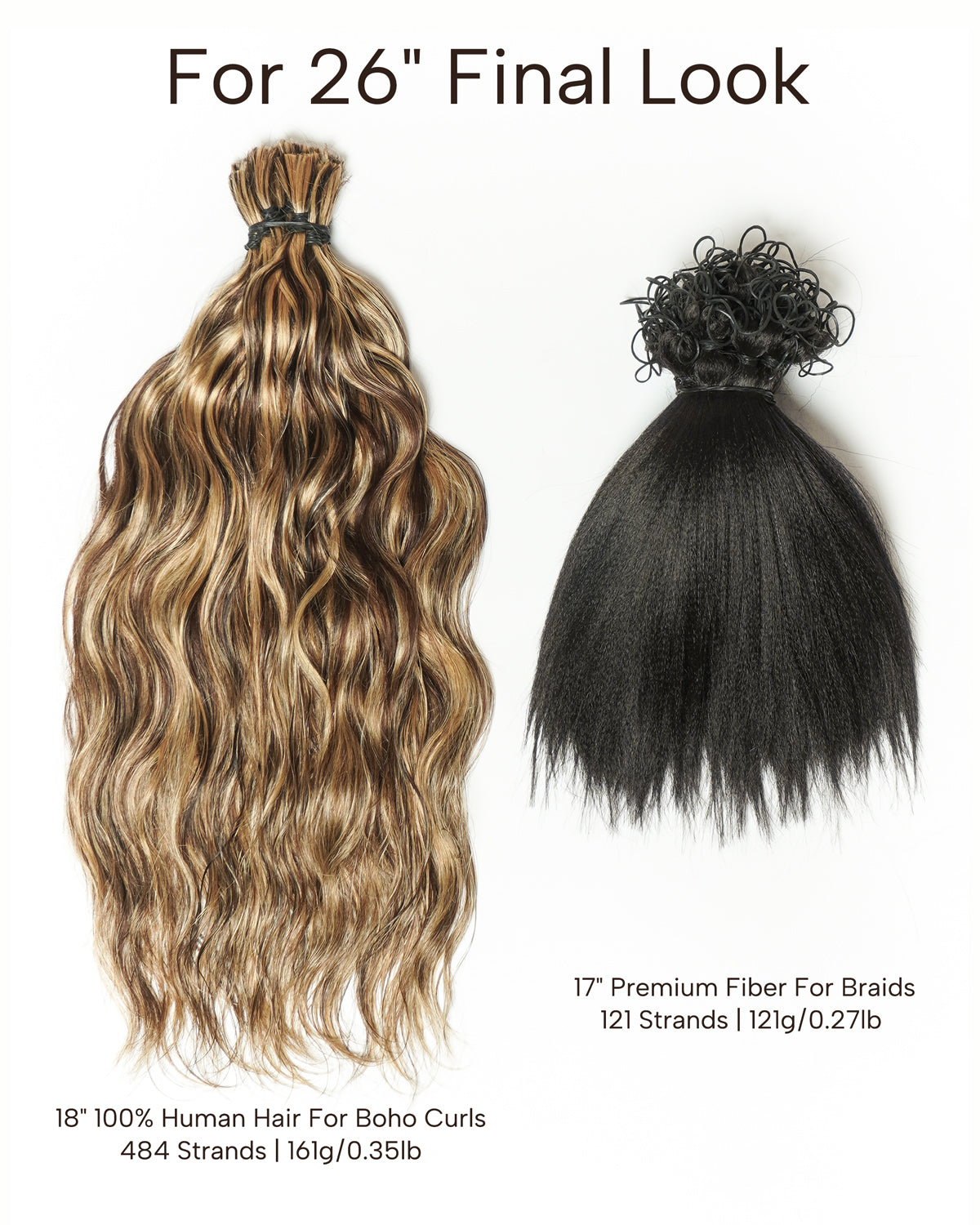 Kit de Tressage de Cheveux Michelle - Solution Salon Cheveux Humains Prédécoupés en Vrac & Fibre Synthétique