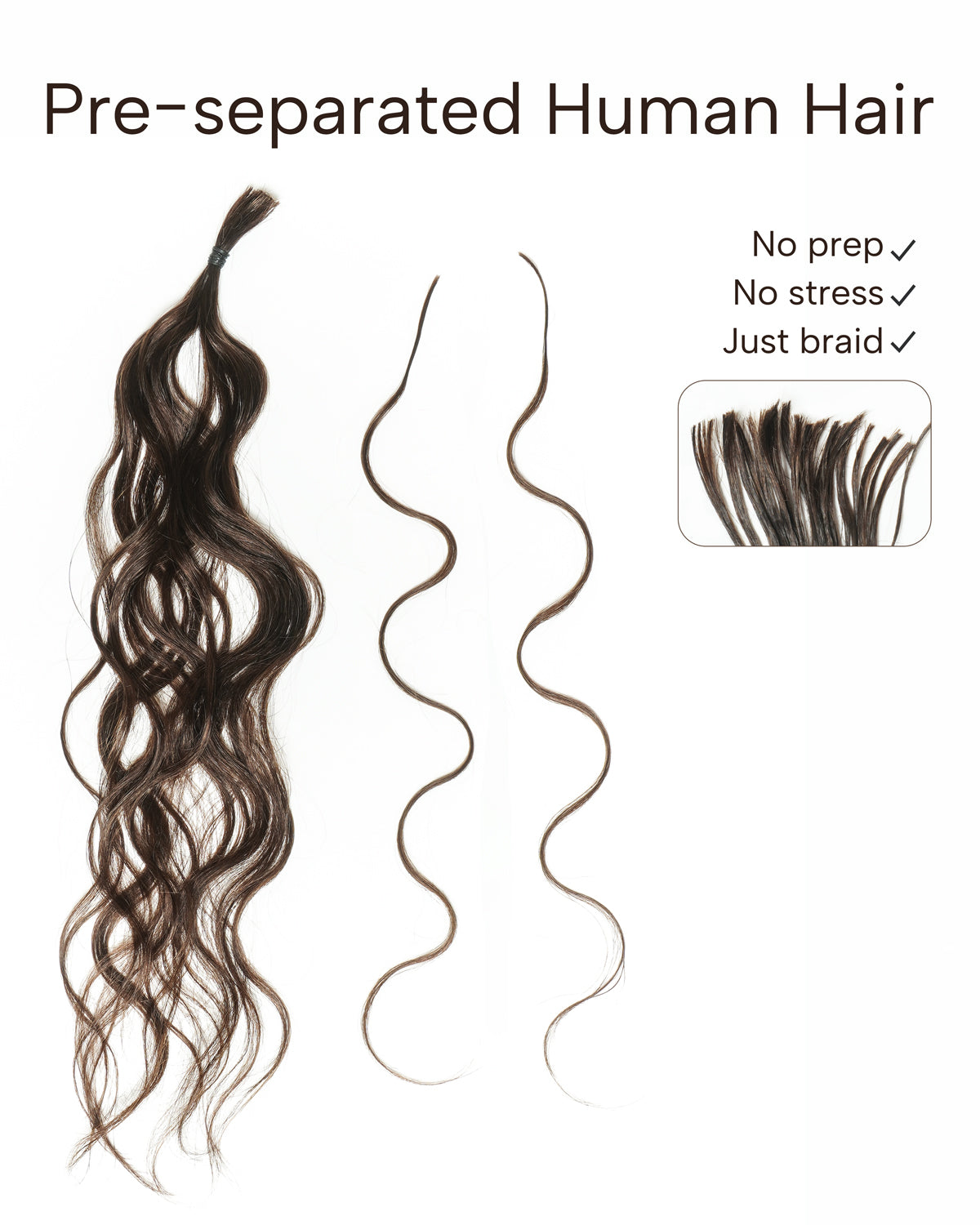 Kit de Tressage de Cheveux Michelle - Solution Salon Cheveux Humains Prédécoupés en Vrac & Fibre Synthétique