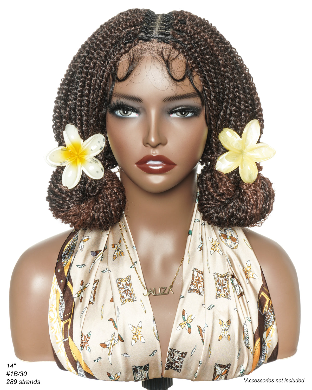 Pona - Perruque tressée Micro Passion Twist en dentelle complète suisse HD de 14 po