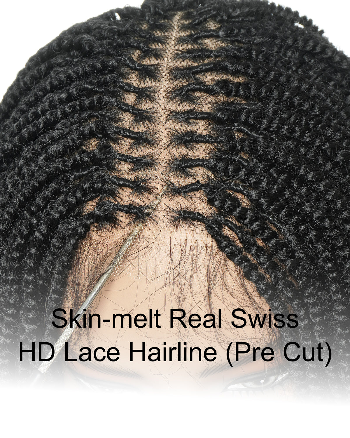 Pona - Perruque tressée Micro Passion Twist en dentelle complète suisse HD de 14 po