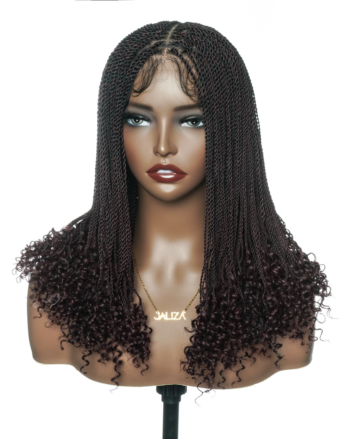Tina - Perruque Tressée Sans Colle Mini Twist Sénégalaise Adaptée aux Petites Têtes (Bonnet Petite Taille pour Têtes Fines)