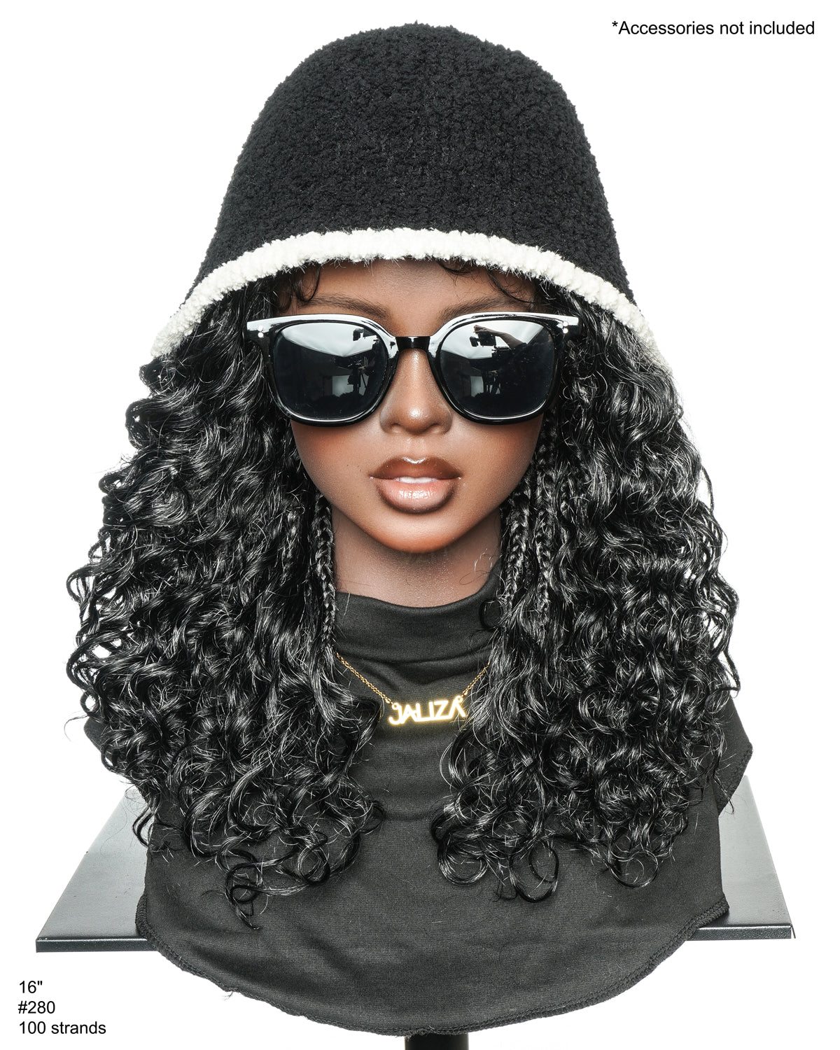 Perruque tressée Boho sans colle avec boucles ondulées profondes de 16 po, style sel et poivre, dentelle complète HD – Mélange de cheveux humains et synthétiques