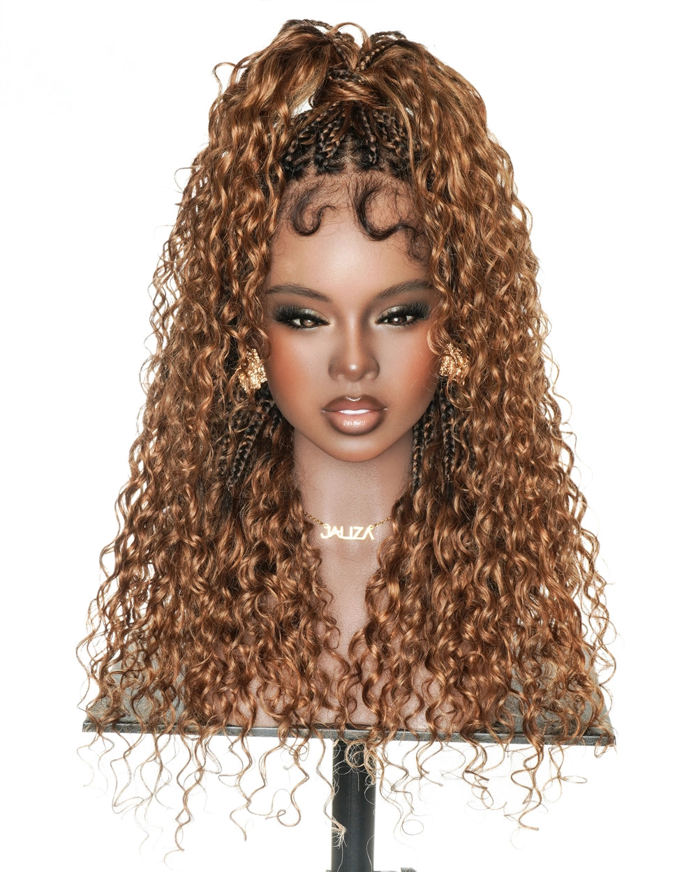 Tiana - Perruque Tressée en Cheveux Humains Pré-décolorés Bouclés Espagnols Miracle Braids Boho Swiss HD Full Lace
