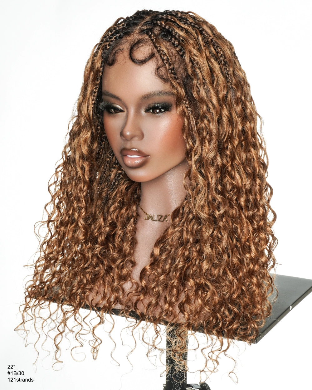 Tiana - Perruque Tressée en Cheveux Humains Pré-décolorés Bouclés Espagnols Miracle Braids Boho Swiss HD Full Lace