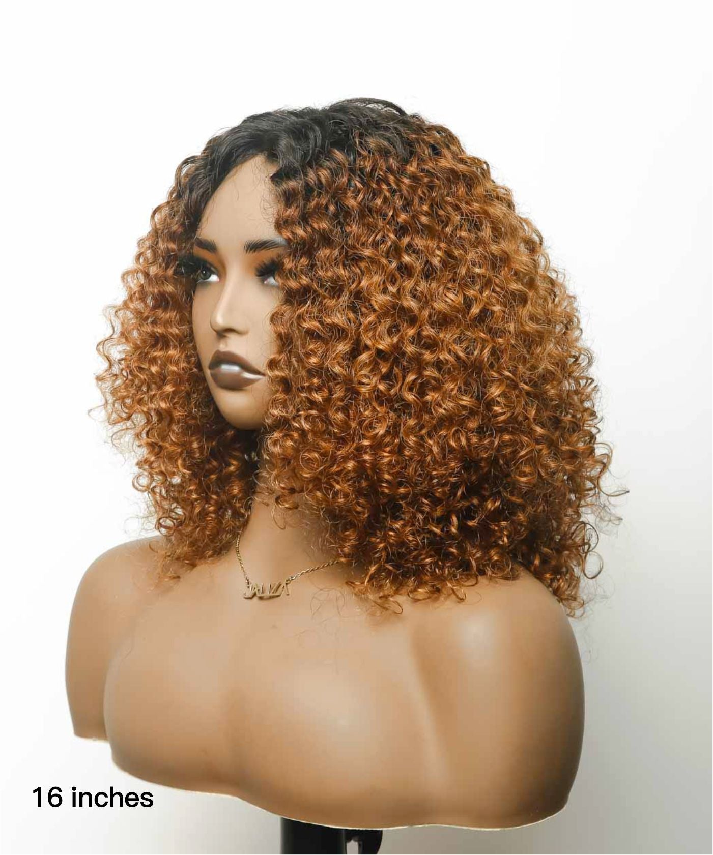 Perruque Bob Courte Afro Bouclée Sans Colle 100% Cheveux Humains Vierges de 14" (pour le marché américain uniquement)