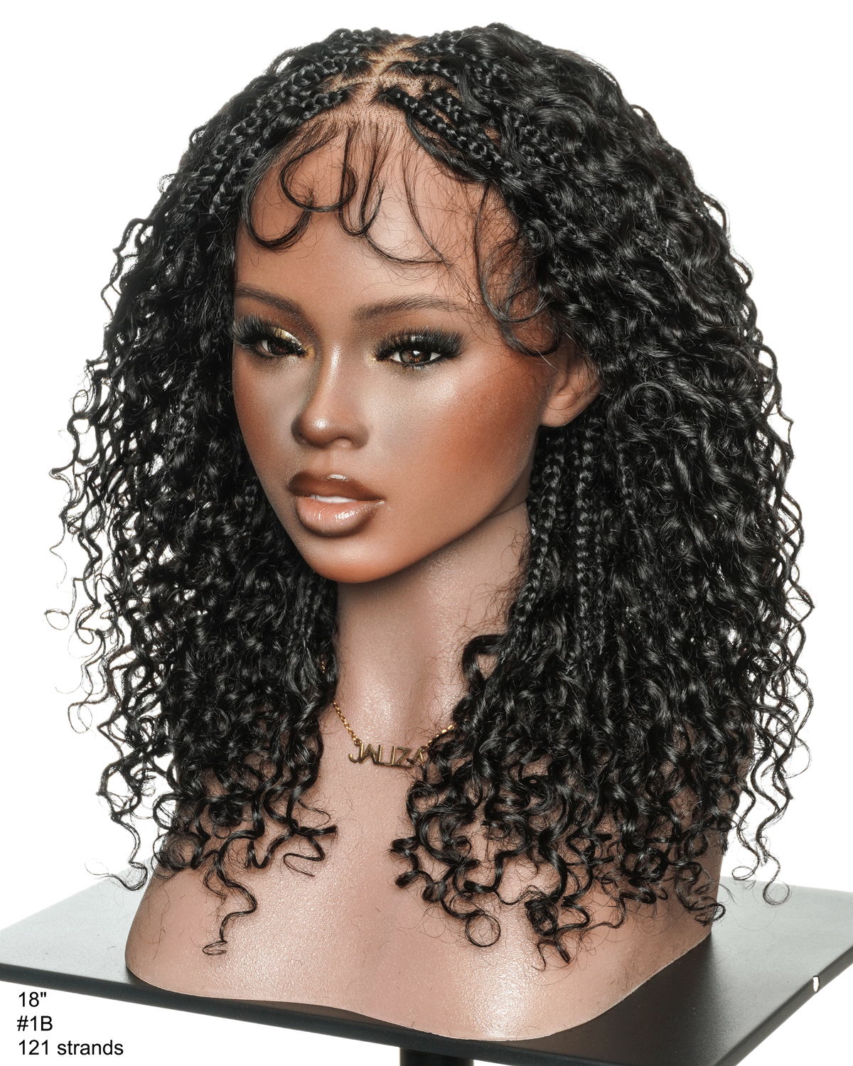 Nami - Bonnet à cordon sans colle Cheveux humains ondulés Boucles pré-décolorées Dentelle HD Suisse Perruque tressée de tresses Boho sans nœuds