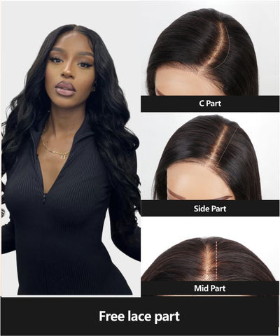 Glamvivi Perruque prête à porter 71 cm, cheveux humains vierges, pré-décolorée, sans colle, dentelle HD, lisses (pour le marché américain uniquement)