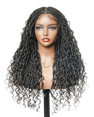 Perruque de Locs Boho en Cheveux Naturels Haute Densité, Qualité Salon, Full Lace HD, 100 Brins avec Racines Plates