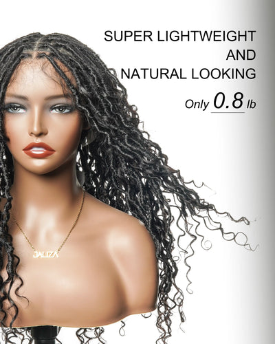 Perruque de Locs Boho en Cheveux Naturels Haute Densité, Qualité Salon, Full Lace HD, 100 Brins avec Racines Plates