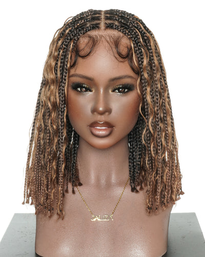 Perruque tressée de 12 pouces "Boho Box Braid" entièrement prélavée