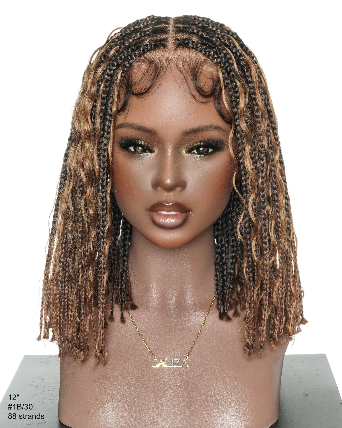 Perruque tressée de 12 pouces "Boho Box Braid" entièrement prélavée