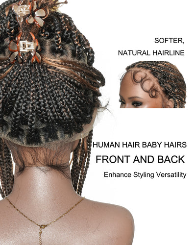 Perruque tressée de 12 pouces "Boho Box Braid" entièrement prélavée