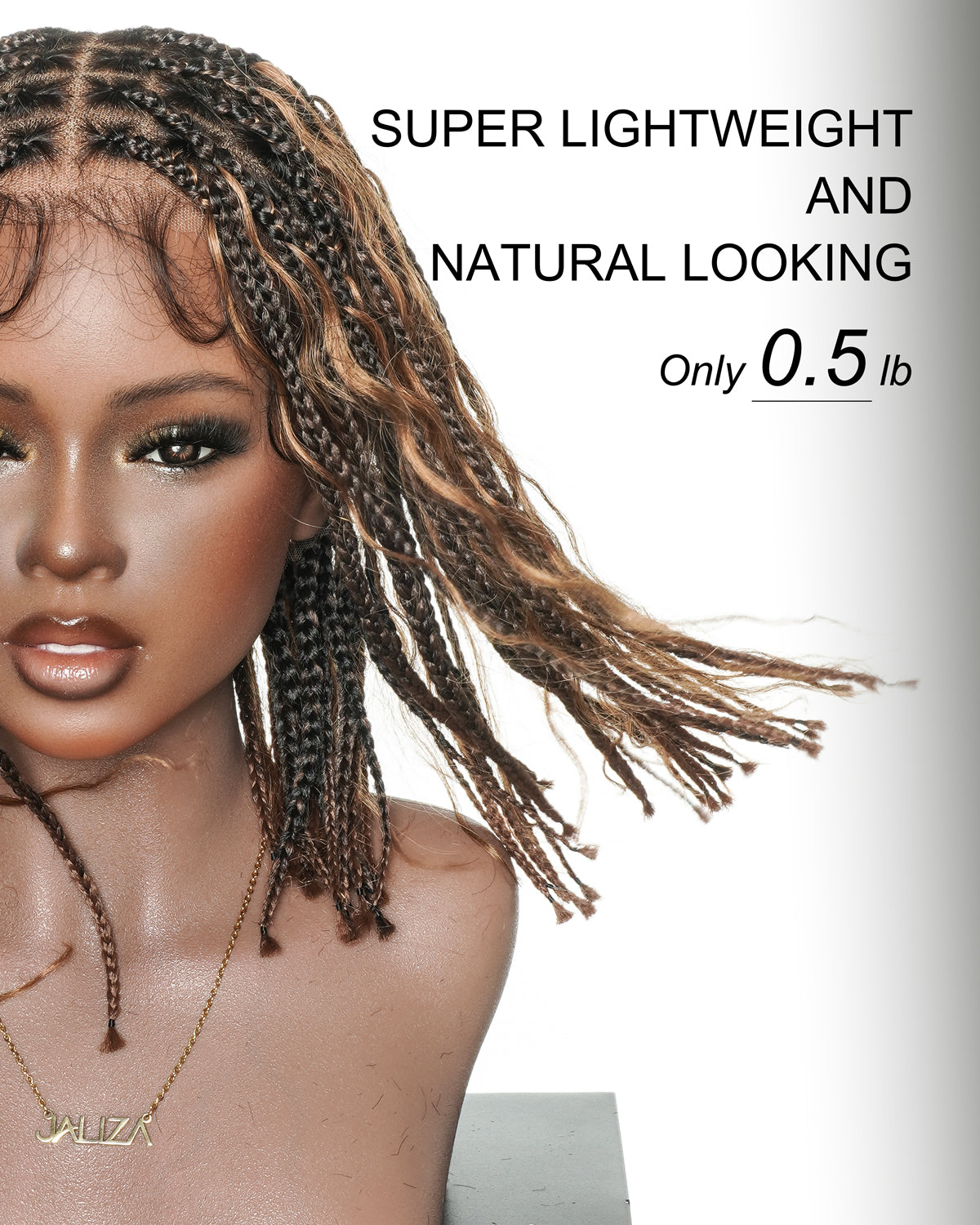 Perruque tressée de 12 pouces "Boho Box Braid" entièrement prélavée