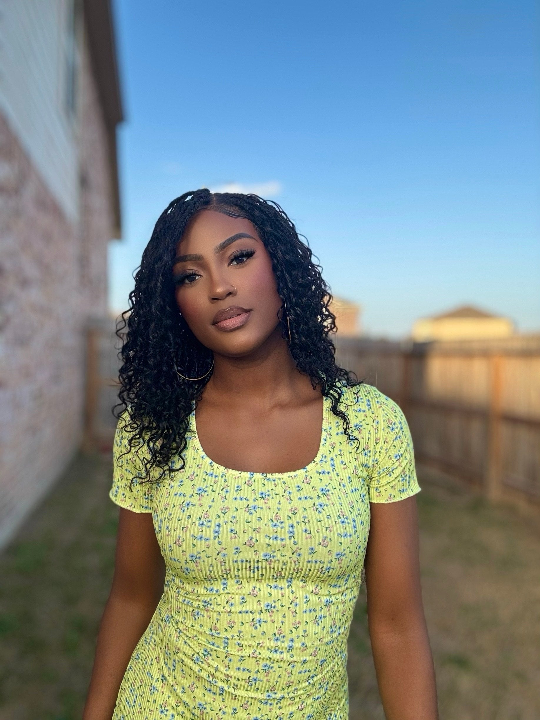 Kiki - 16" 100% Human Hair Full Lace Glueless Knotless Boho Box Braided Wig With Drawstring Cap