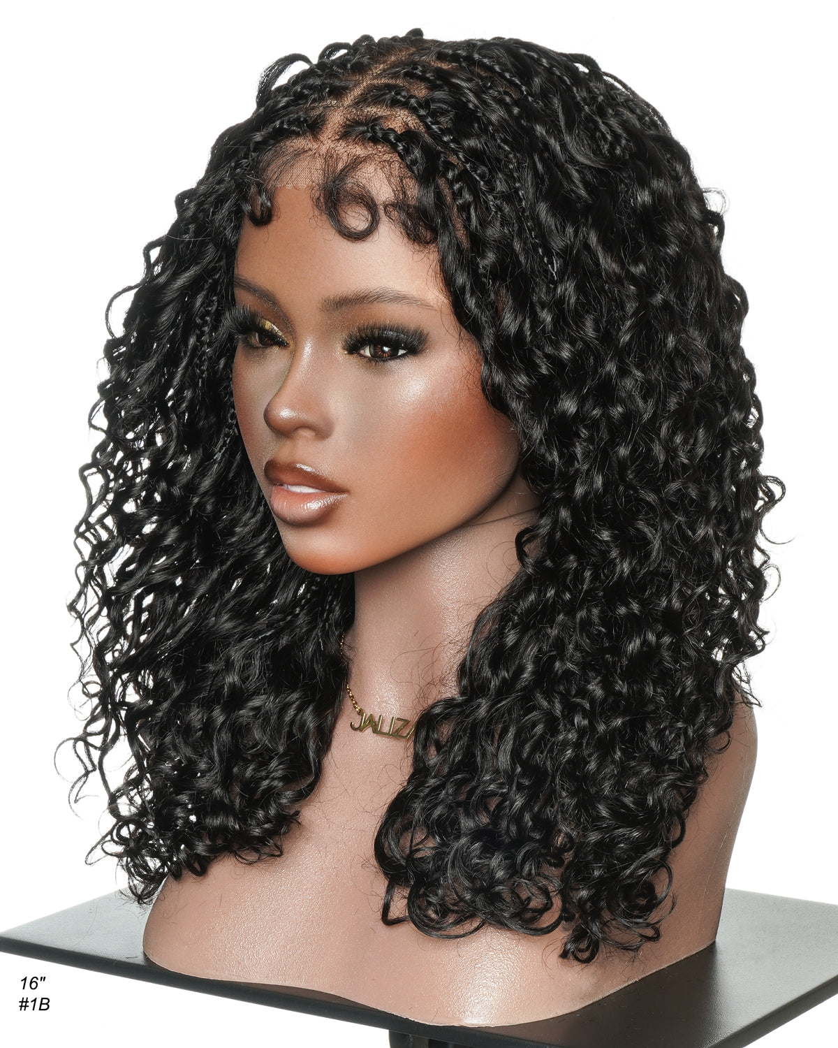 Nami - Perruque tressée de type Boho avec cordon de serrage, 100 % cheveux humains, bonnet et lace frontale suisse HD, coupe pré-coiffée, décolorée et épilée